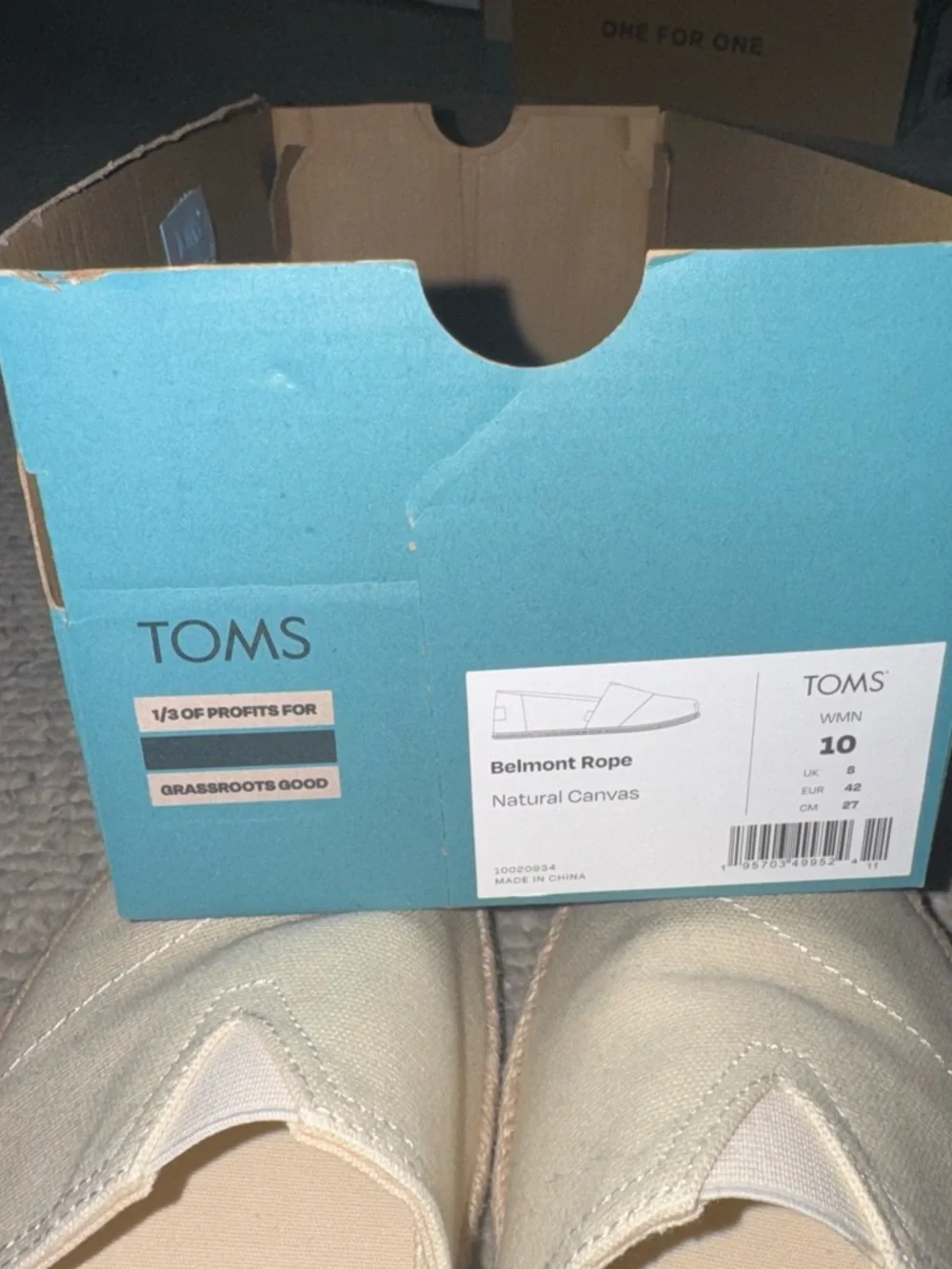 TOMS Canvas Slip-On Espadrilles in Natural